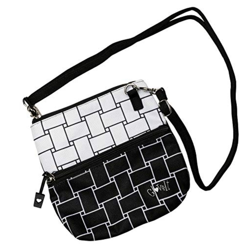 Glove It B/W Basketweave 2 Zip Bag, Black, One Size