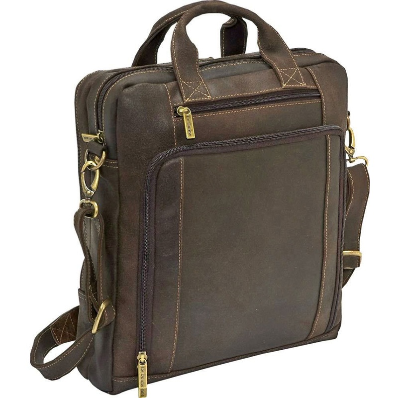 Ledonne Leather Distressed Vertical Laptop Brief