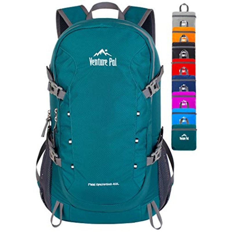 Venture Pal 40L Lightweight Packable Travel Hiking Backpack Daypack-Green