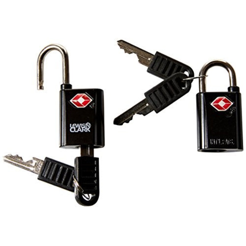 Lewis N. Clark Travel Sentry Mini Padlocks Set, 2-Pack, Black