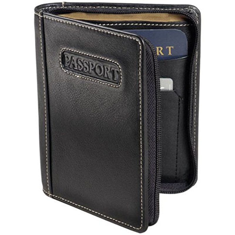 Deluxe Zip-Around Passport Case Color: Black