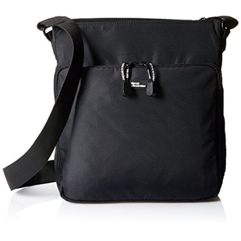 Derek Alexander Top Bucket Bag With Front Zip Organizer, Black