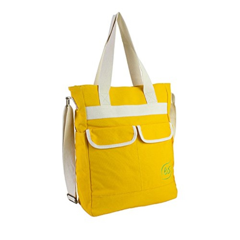 Eastsport Natural Cotton Collection Crossbody Tote, Yellow