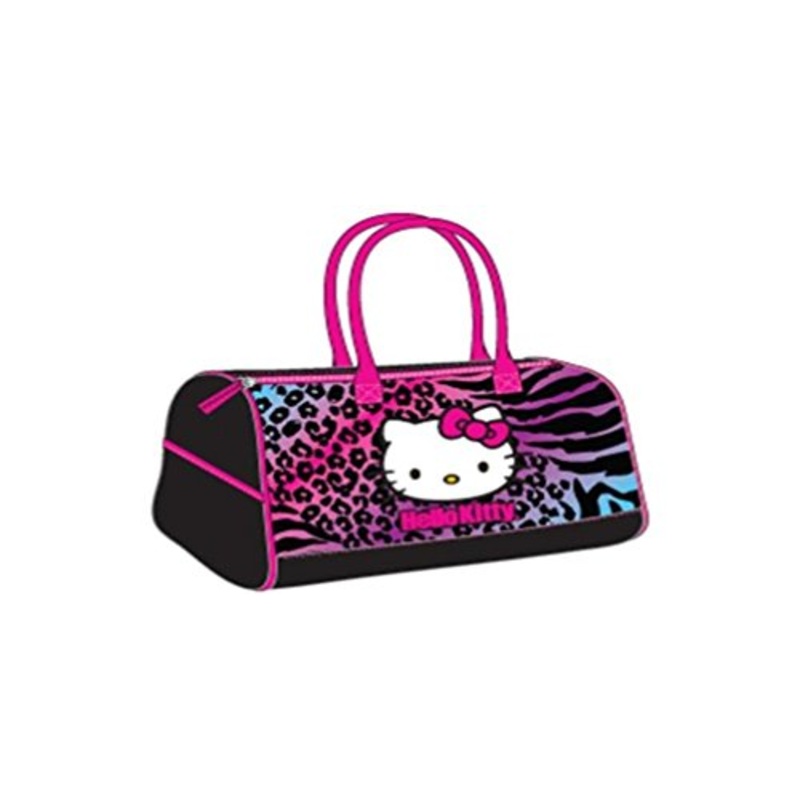 Hello Kitty Duffle Bag Pink / Purple Animal Print - 17"