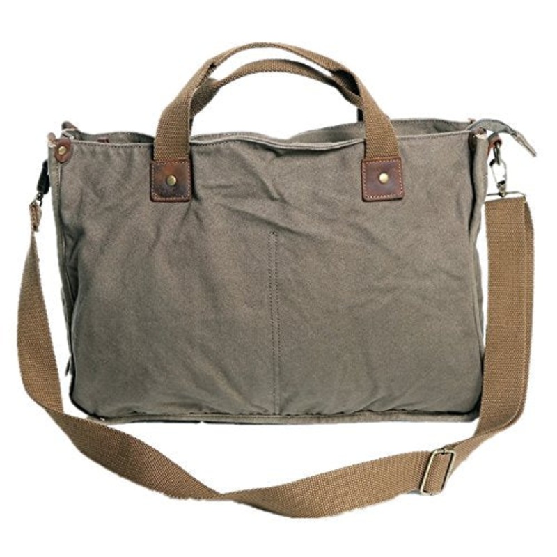 Vagabond Traveler 15" Canvas Messenger Casual Bag With Lift Handle C34.Grn