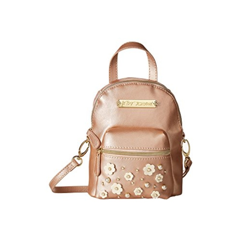 Betsey Johnson Women'S Pearl Flowers Backpack Rose Gold One Size