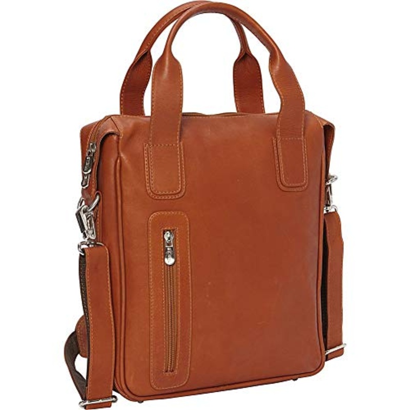 Piel Vertical Laptop Briefcase (Saddle)