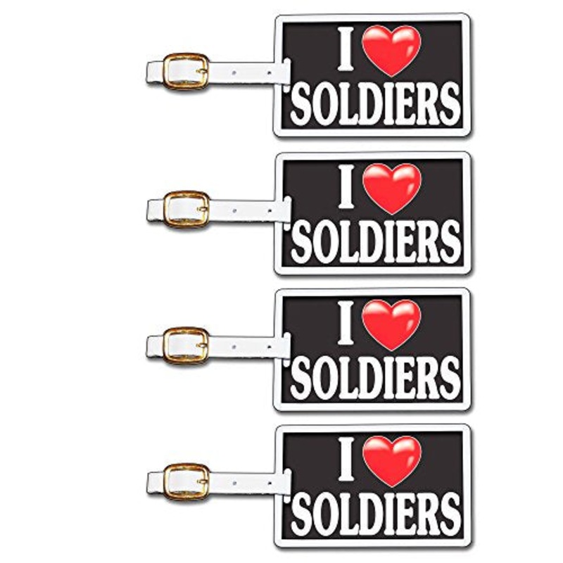 Tag Crazy I Heart Soldiers Four Pack, Black/White/Red, One Size