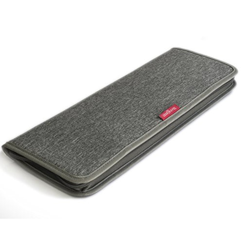 Tie Case Organizer for Travel with Storage Bag for Cufflinks, Color Grey, LeanTravel