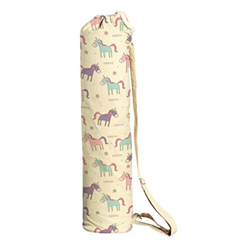 Cute Unicorn Pattern-2 Printed Canvas Yoga Mat Bags Carriers Was_41