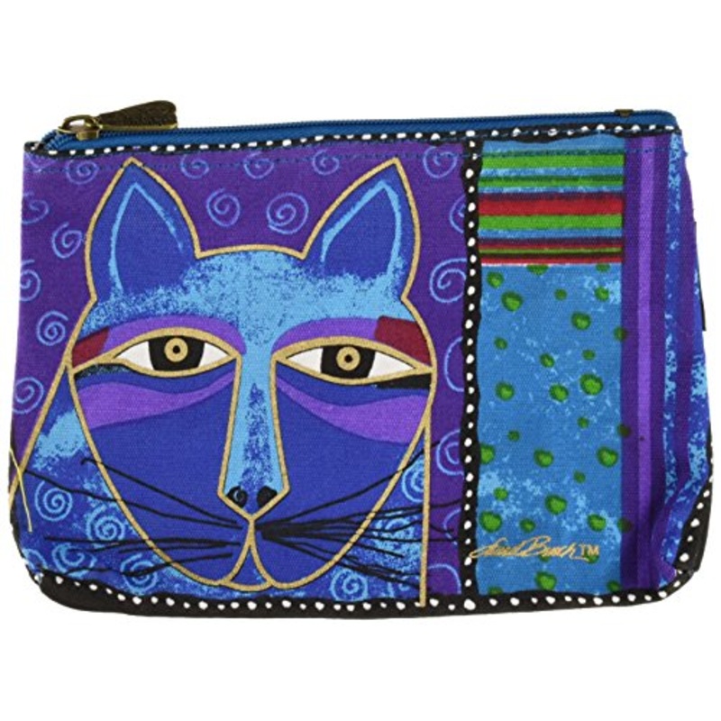 Laurel Burch Lb5321 Zipper Top Cosmetic Bag, 9-1/4 By 6-3/4-Inch, Whiskered Cats (Colors May Vary)