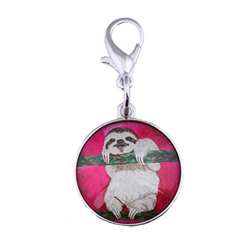 Sloth Zipper Pull Charm, Bag Charm With Lobster Claw Clasp - Animal (Sloth -Leisurely Life)