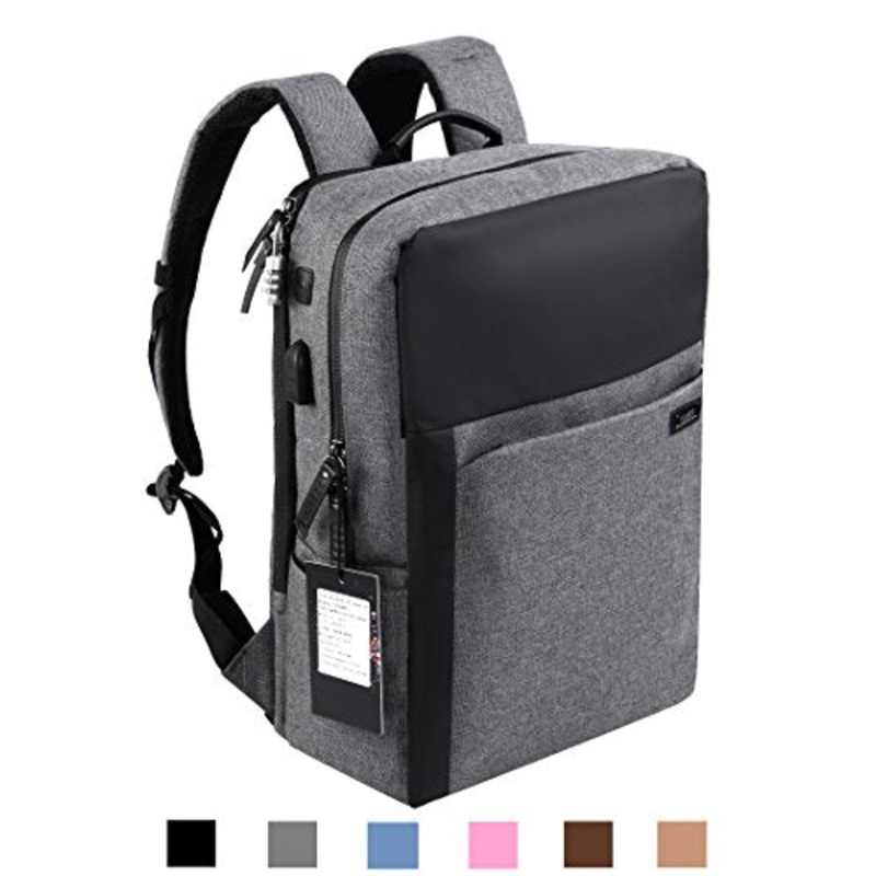 Yuanye Business Water Repellent Nylon Laptop Backpack With Usb Charging Port And Lock Fits 15.6