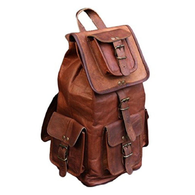 20' Vintage Bag Leather Handmade Vintage Style Backpack/College Bag