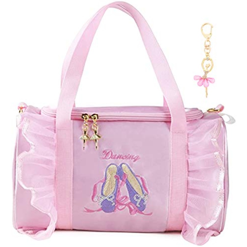 Debbieicy Cute Ballet Dance Backpack Tutu Dress Dance Bag with Key Chain Girls (pink3 of shoes)