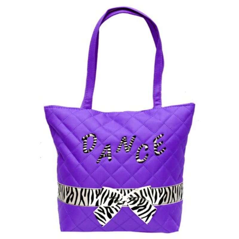 Quilted Dance Tote Zebra Trim 3 Colors (Purple)