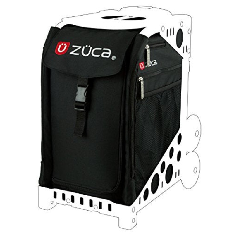 Zuca Sibo032 Sport Insert Bag Obsidian Black Logo Embroidery In Red White 89055900032