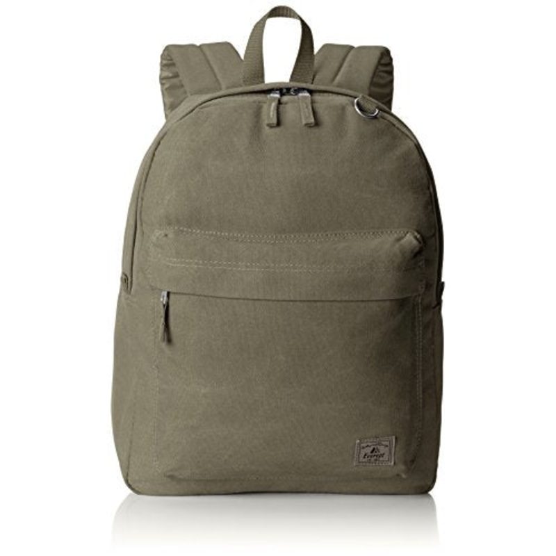 Everest Classic Laptop Canvas Backpack, Olive, One Size