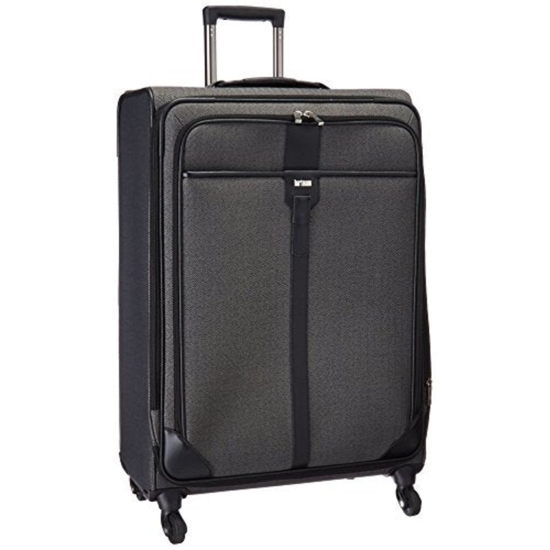 Hartmann Herringbone Luxe Softside Long Journey Expandable Spinner, Black Herringbone, One Size