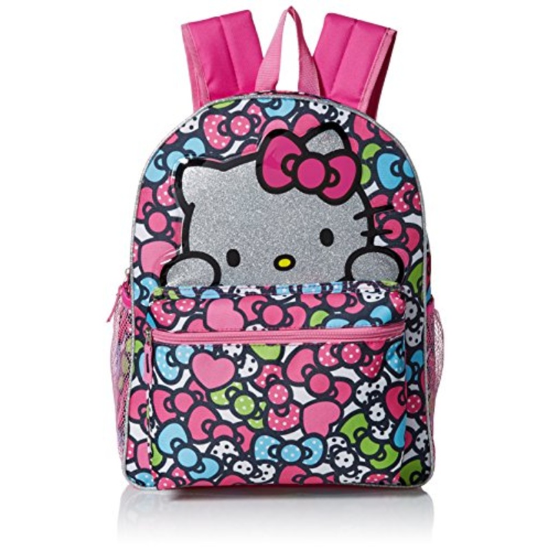 Hello Kitty Girls' Glitter 16 Inch Backpack, Pink