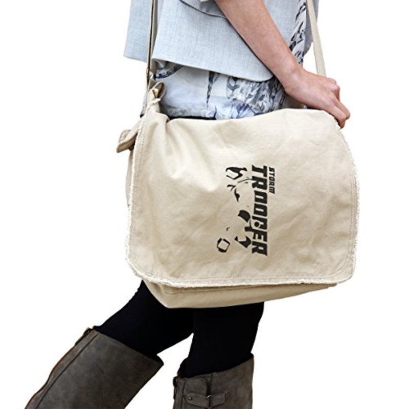 Stormtrooper Star Wars Inspired Decal 14 Oz. Authentic Pigment-Dyed Raw-Edge Messenger Bag Tote