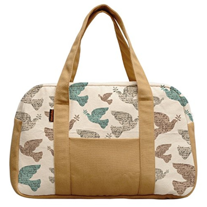 Vietsbay Women Peace Dove Pattern Canvas Travel Duffle Bags Was_19