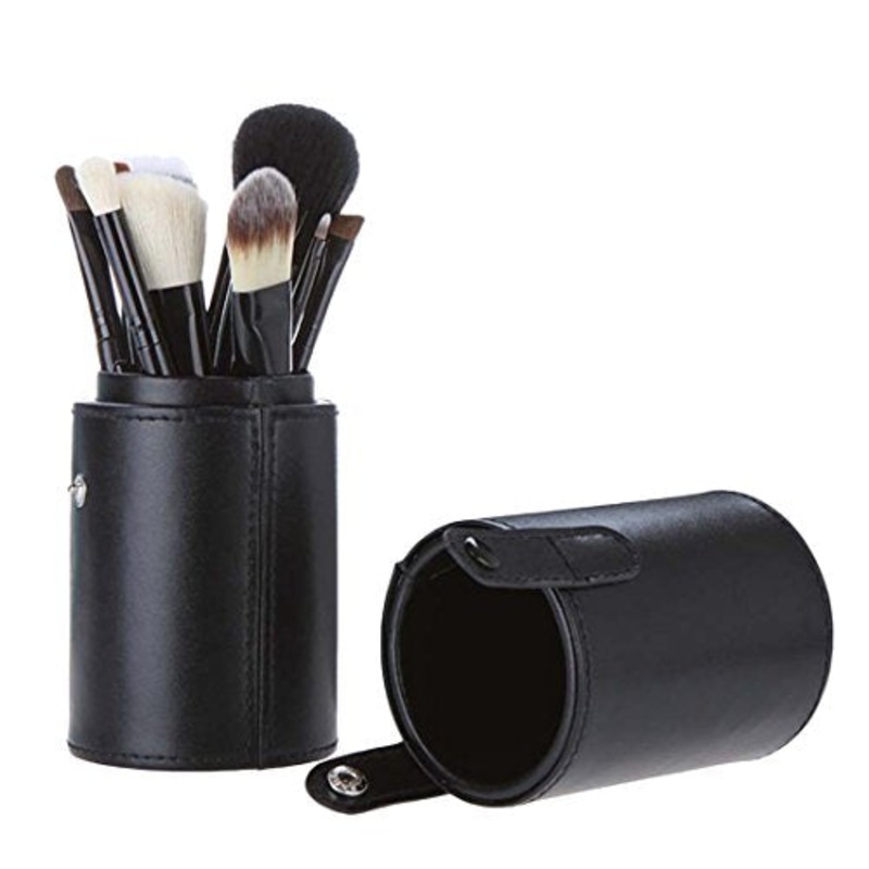Voberry Professional Faux Leather Makeup Brushes Holder Cosmetic Brush Container Cylinder Vessel