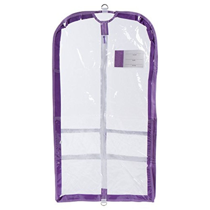 Clear Plastic Garment Bag With Pockets For Dance Competitions Danshuz - Lavender