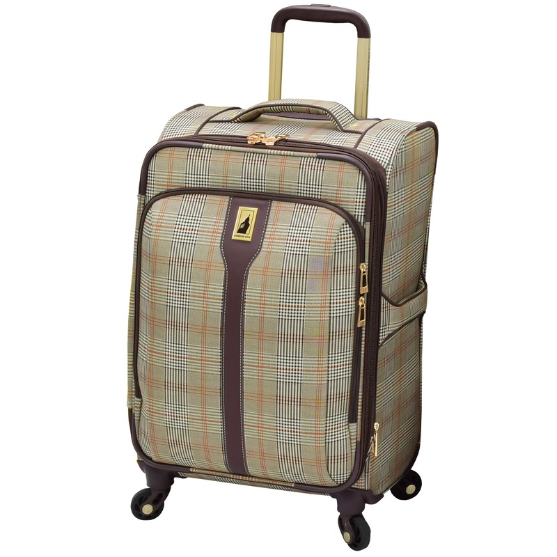 London Fog Knightsbridge Hl 21" Expandable Spinner, Brown Glen Plaid