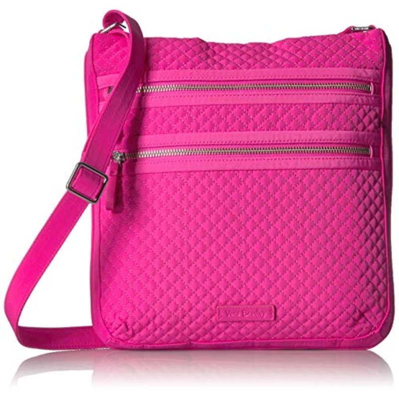 Vera Bradley Iconic Triple Zip Hipster, Microfiber, Rose Petal