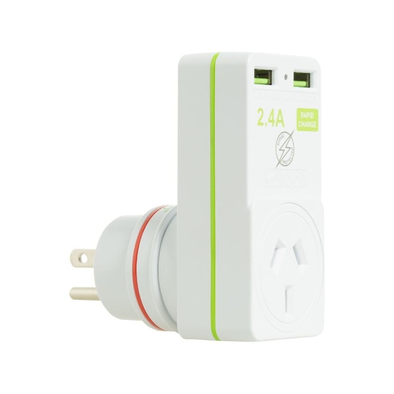 Korjo USB  US Travel Adaptor USB2X2US