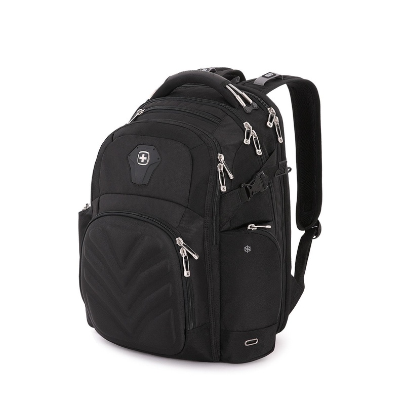 SwissGear 5709 ScanSmart Laptop Backpack. Abrasion-Resistant & Travel-Friendly School Work premium Laptop Backpack (Black Backpack)