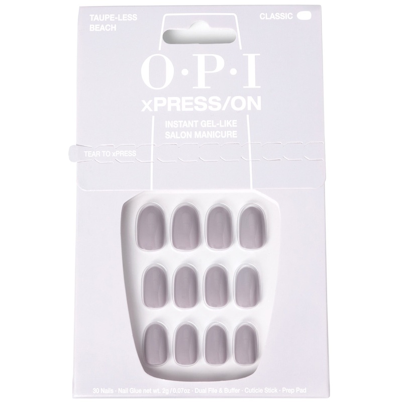 OPI xPRESS/ON - Taupe-less Beach Press On Nails Gel-Like Salon Manicure