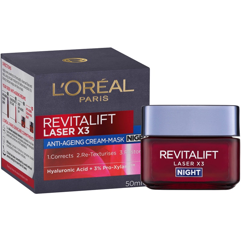 L'Oral Paris Revitalift Laser X3 Anti-Ageing Night Mask-Cream 50ml