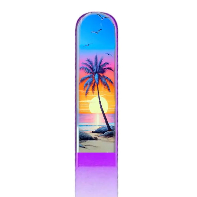 3D Colored Crystal Nail File-  Size Medium- Floral Collection