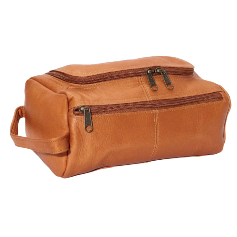 David King & Co. 417 Leather Wide Opening Toiletry/Shave Bag