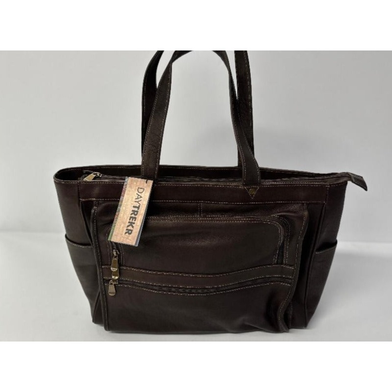 Day Trekr Leather Zip Top Shopping Tote 771-2306