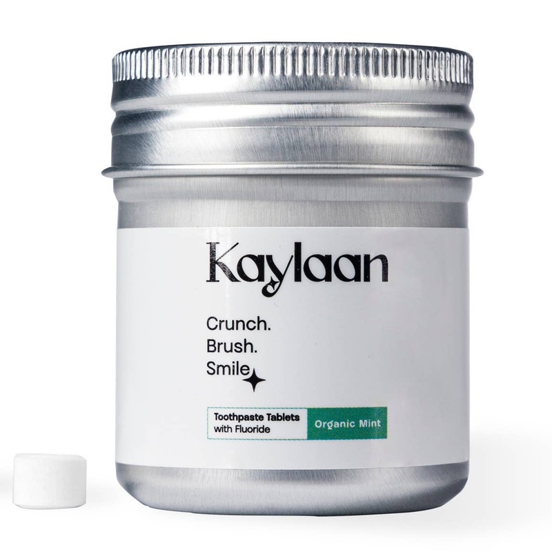 Kaylaan - 90 Toothpaste Tablets - Mint with Fluoride (TSA 3-1-1 compatible)