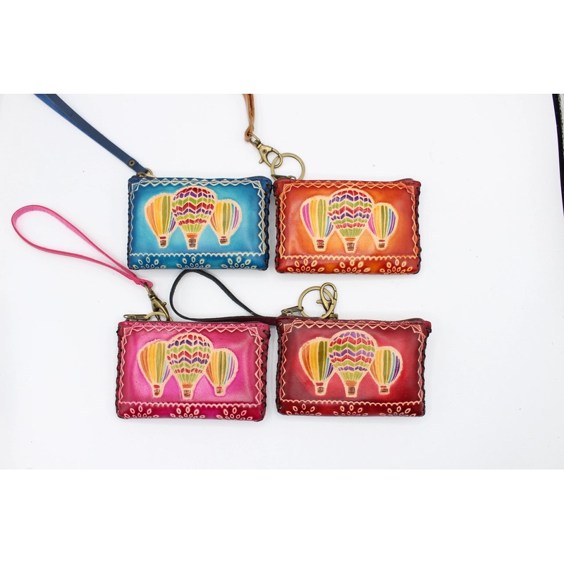 Leather Hot Air Balloon Coin Purse/Keychain