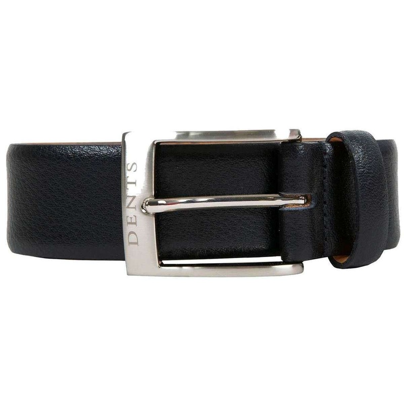 Dents Heritage Feather Edge Leather Belt - Matte Black