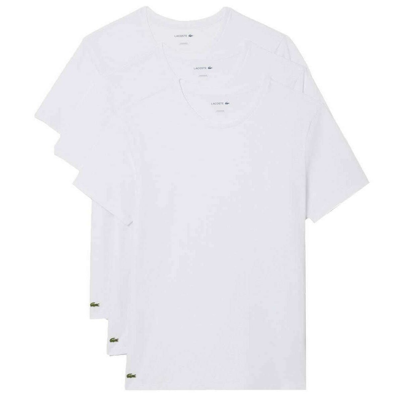 Lacoste Regular Fit Crew Neck 3 Pack T-Shirts - White