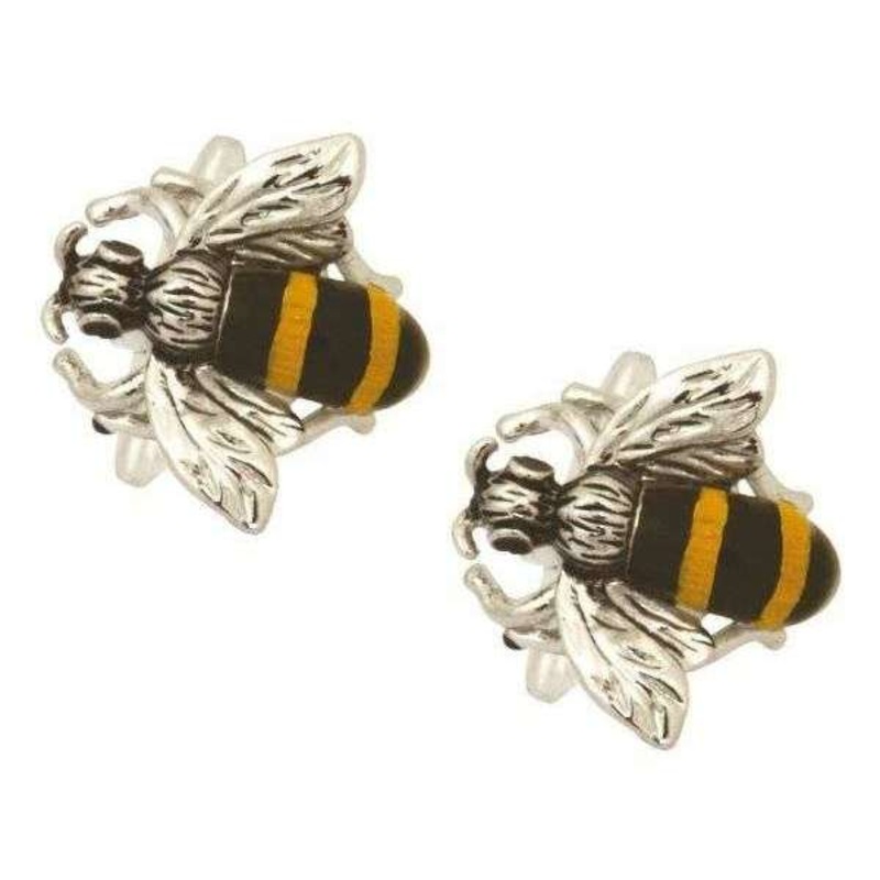 Zennor Bee Cufflinks - Black/Gold