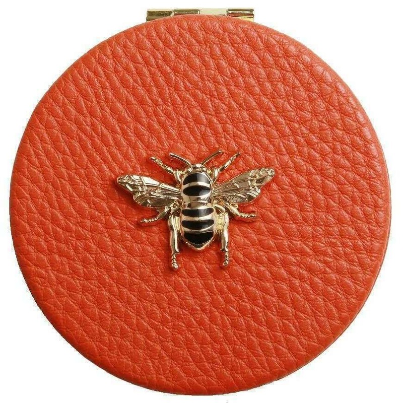 Alice Wheeler London Round Compact Mirror - Orange