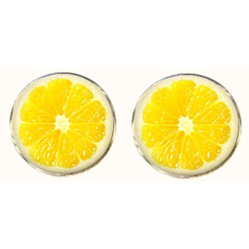 Bassin and Brown Lemon Fruit Cufflinks - Yellow