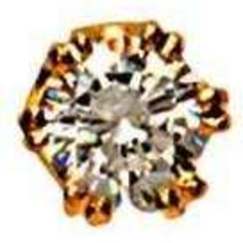 David Van Hagen Cubic Zirconia 9ct Tie Tacs - Gold