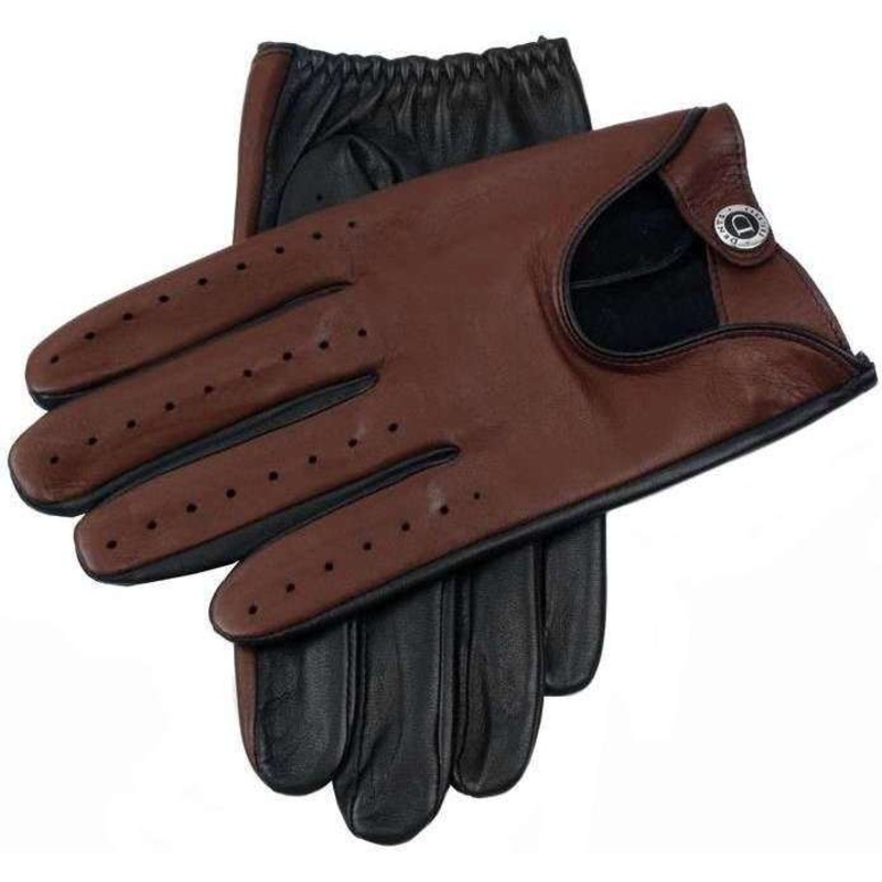 Dents Woburn Hairsheep Leather Gloves - Black/English Tan
