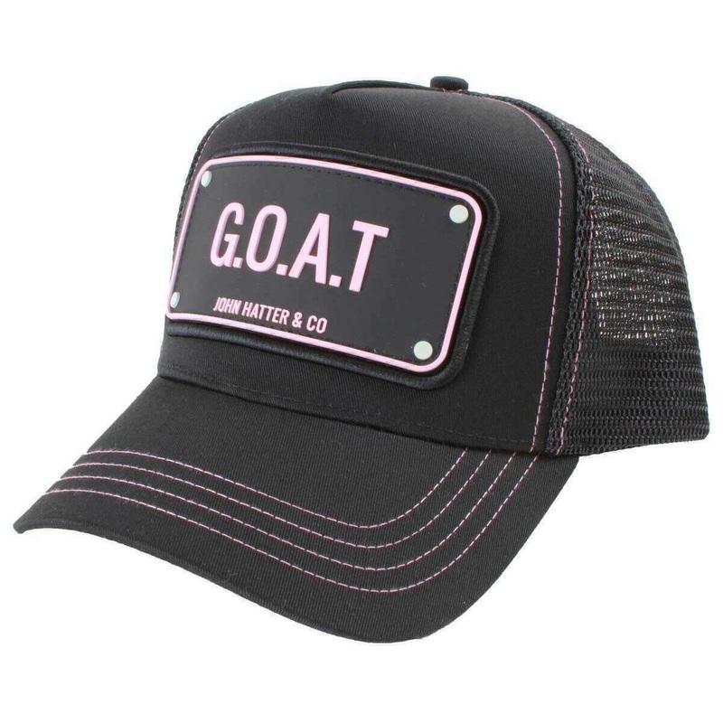 John Hatter G.O.A.T Rubber Trucker Cap - Black/Pink