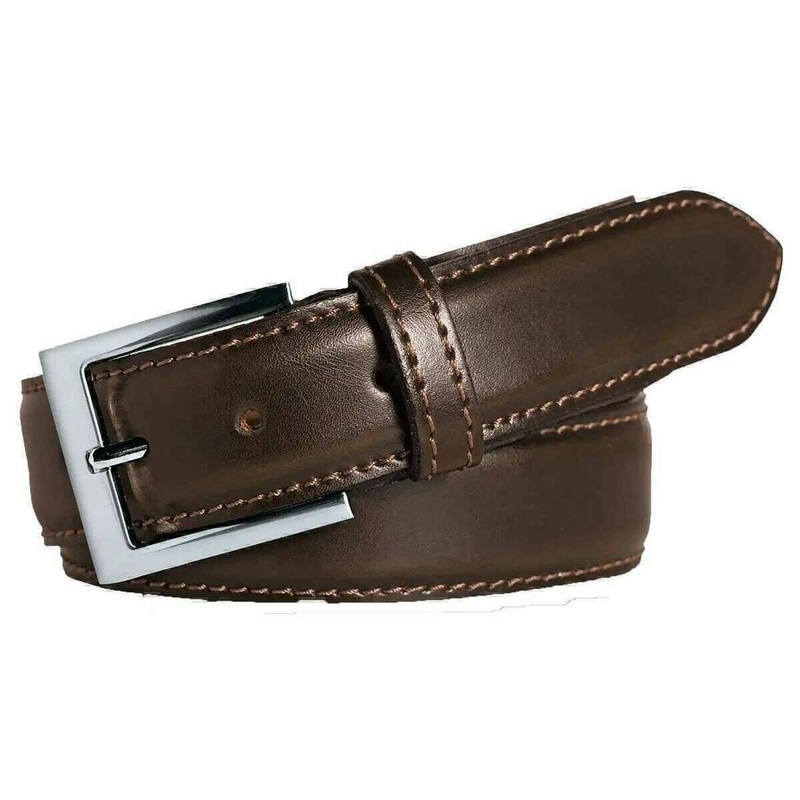Meyer Stretch Leather Belt - Brown