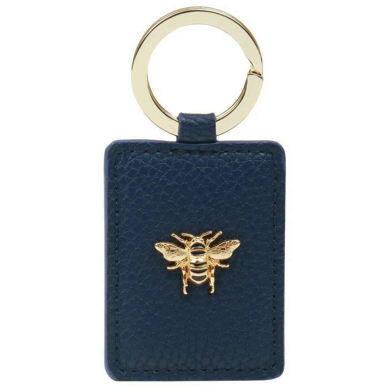 Alice Wheeler London Rectangle Key Ring - Navy