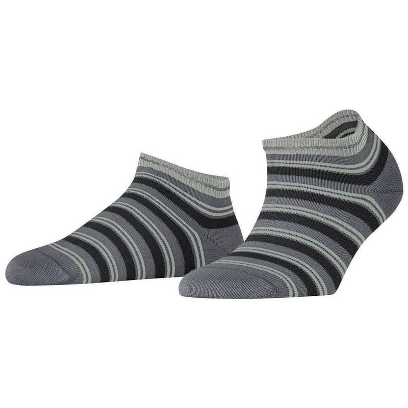 Falke Smart Stripe Sneaker Socks - Hematite Grey